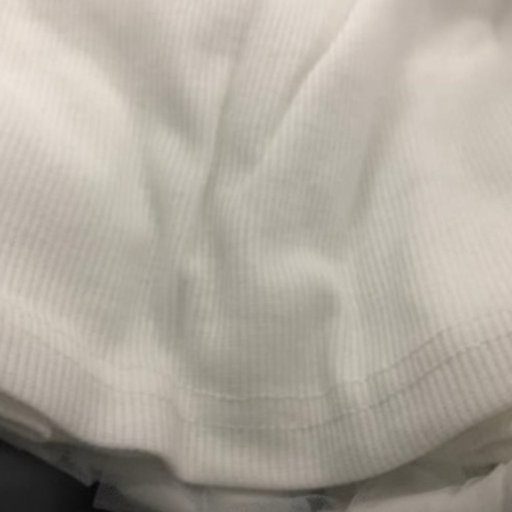Polka Dot Sheer Sleeve Fitted Top white - Picture 9 of 9